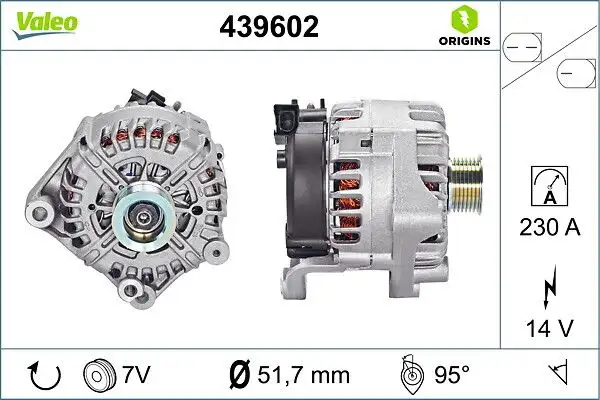 VALEO 439602 Şarj Dinamosu 12317561002