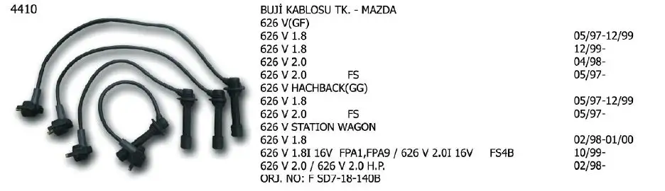ÜNÜVAR 4410 Buji Kablosu FSD718140C
