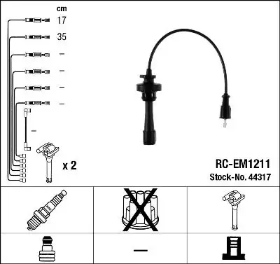 NGK 44317 (RCEM1211) Buji Kablosu MD343245
