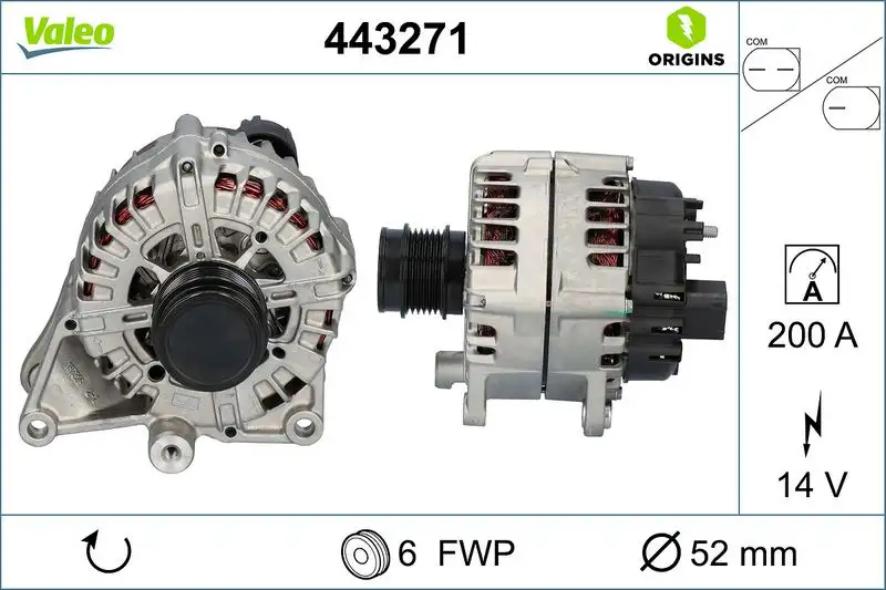 VALEO 443271 Şarj Dinamosu A0009069305