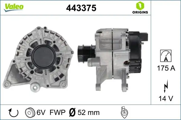 VALEO 443375 Şarj Dinamosu A0009061503