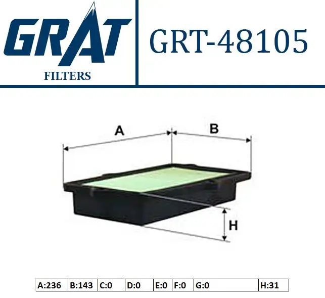GRAT 48105 Hava Filtresi 1378063J00