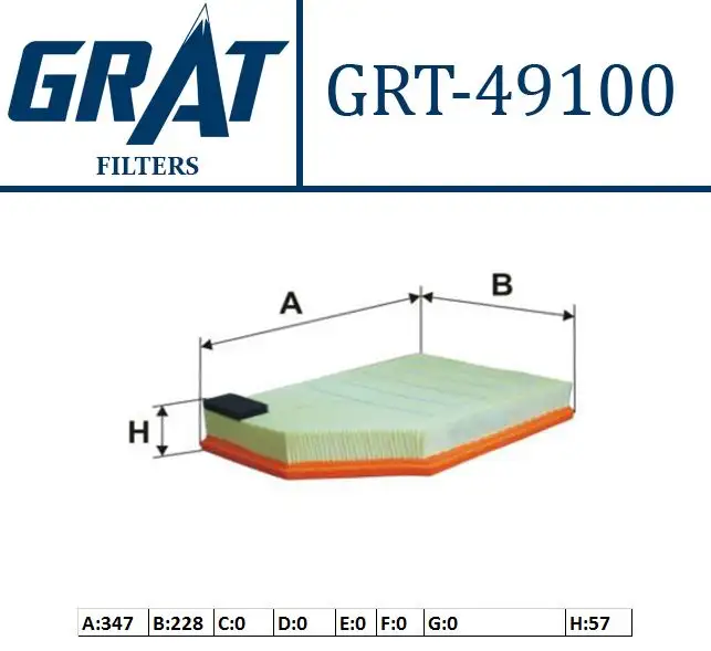 GRAT 49100 Hava Filtresi 31370161