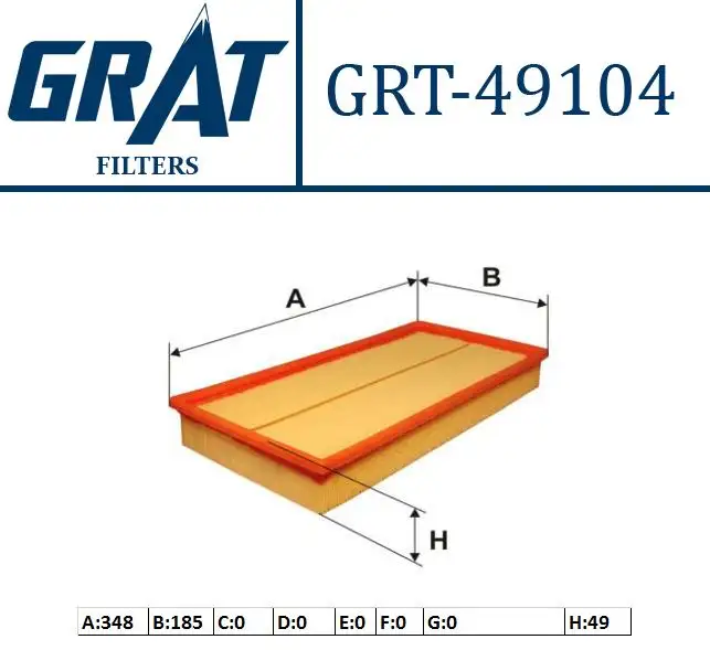GRAT 49104 Hava Filtresi 9186262