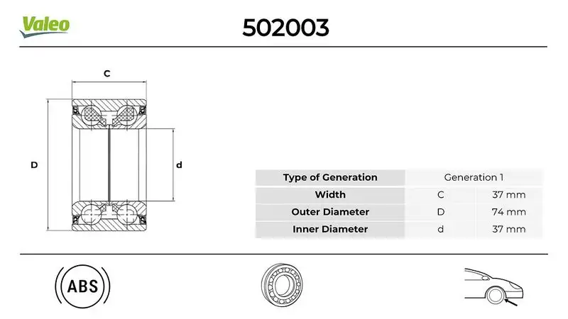 VALEO 502003 Ön Aks Rulmanı