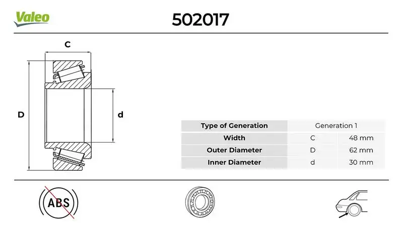 VALEO 502017 Arka Aks Rulmanı