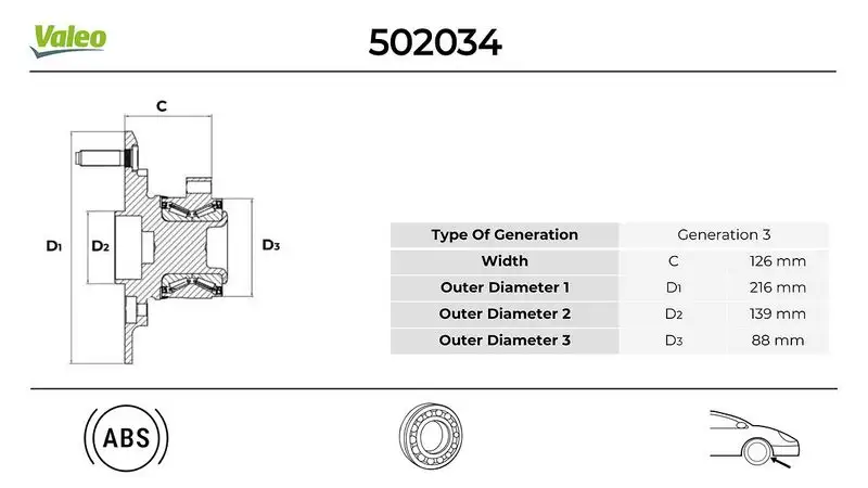 VALEO 502034 Ön Poyra