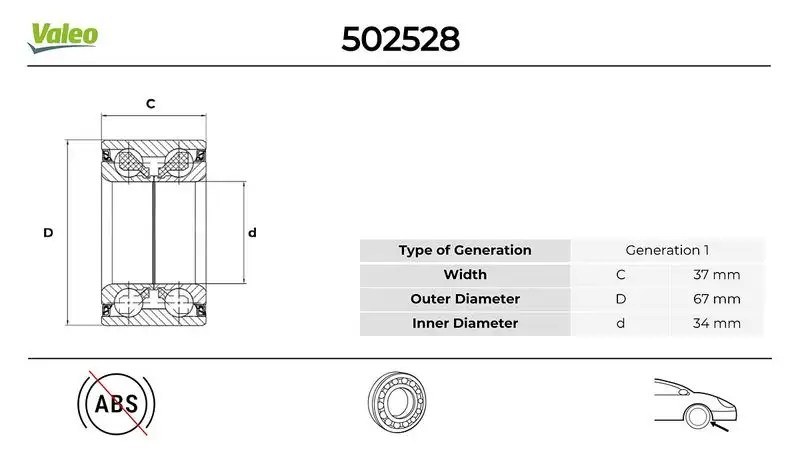 VALEO 502528 Ön Aks Rulmanı
