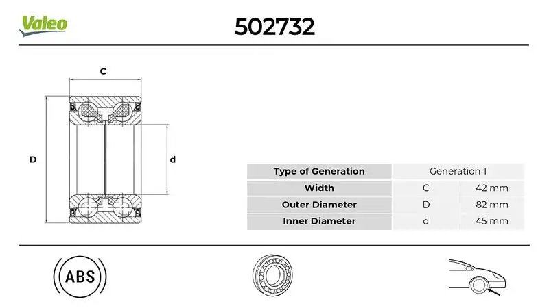 VALEO 502732 Ön Aks Rulmanı