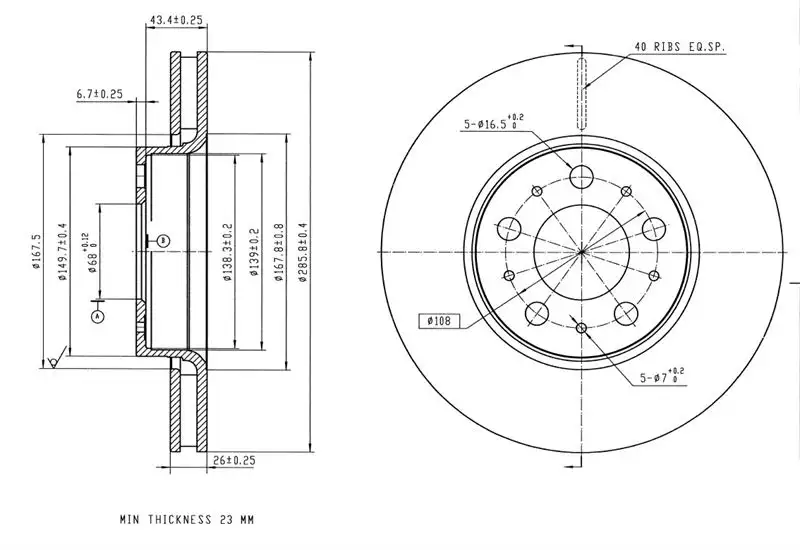 MGA 50718 Ön Fren Diski 2724032