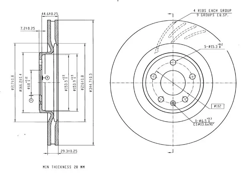 MGA 50740 Ön Fren Diski 8K0615301M