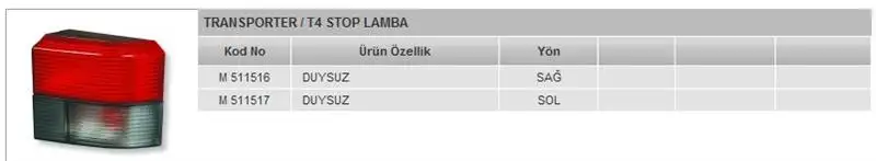 MARS 511517 Stop Lambası (Sol) 701945096A01C