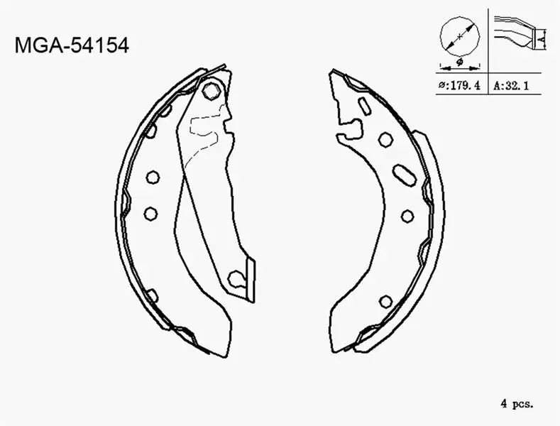 MGA 54154 Arka Fren Balatası 92AX2200BB