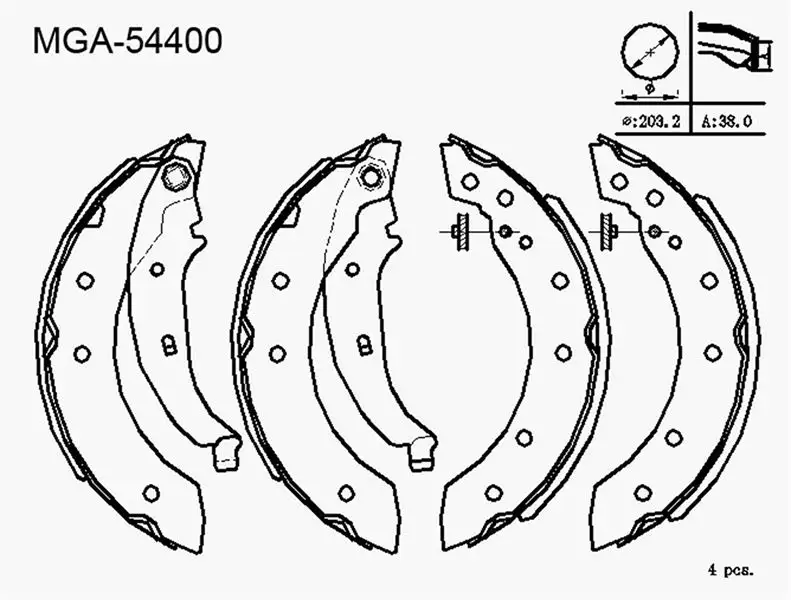 MGA 54400 Arka Fren Balatası 7701206962
