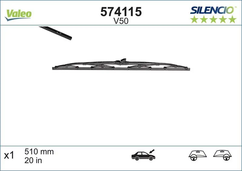 VALEO 574115 Silecek Süpürgesi (Tek)