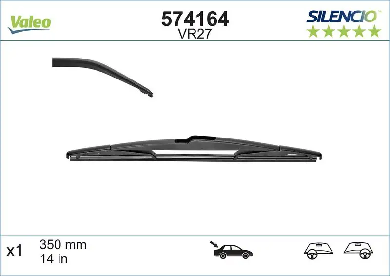 VALEO 574164 Arka Silecek Süpürgesi