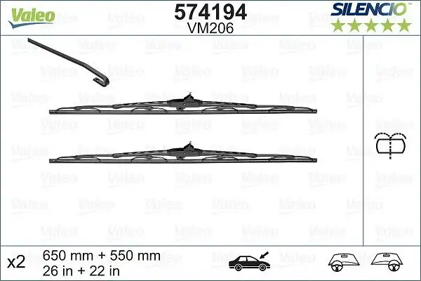 VALEO 574194 Silecek Süpürgesi (Takım) A6388201145