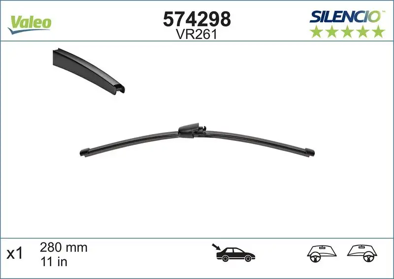 VALEO 574298 Arka Silecek Süpürgesi 5J6955425