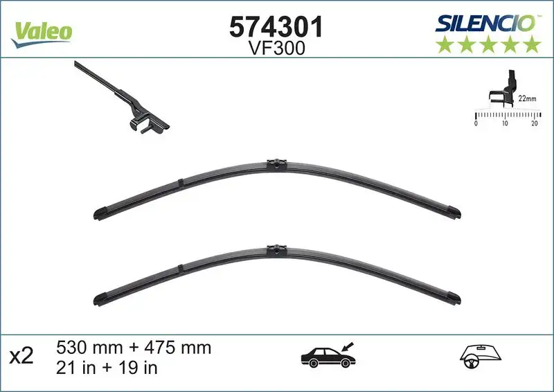 VALEO 574301 Silecek Süpürgesi (Takım)