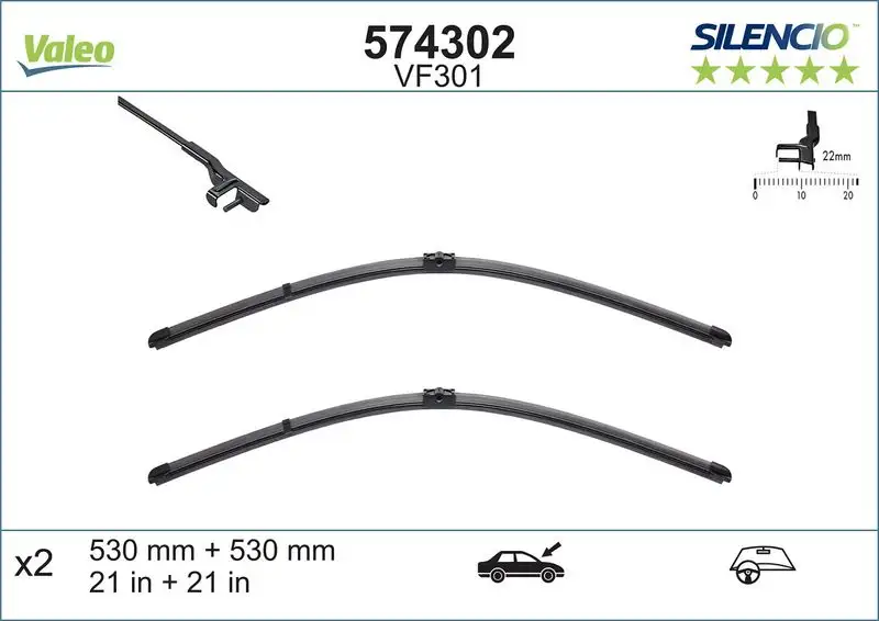 VALEO 574302 Silecek Süpürgesi (Takım)