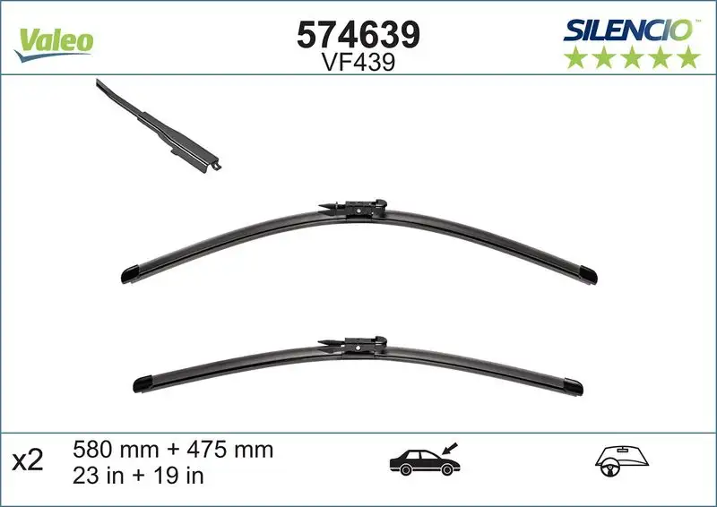 VALEO 574639 Silecek Süpürgesi (Takım) C2Z2269