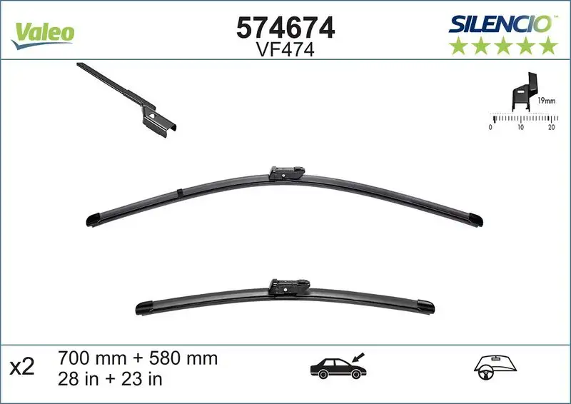 VALEO 574674 Silecek Süpürgesi (Takım) 1272032