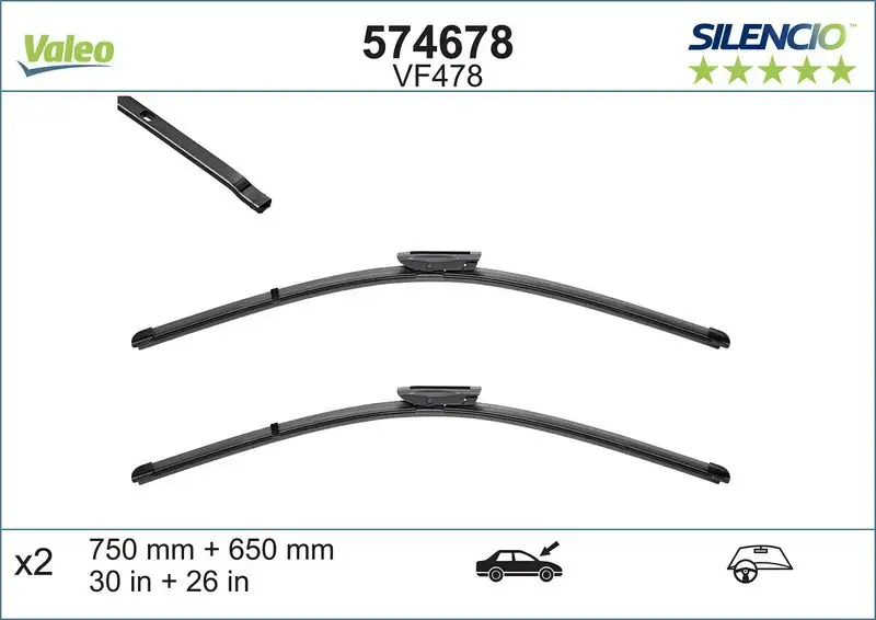 VALEO 574678 Silecek Süpürgesi (Takım) 288902484R