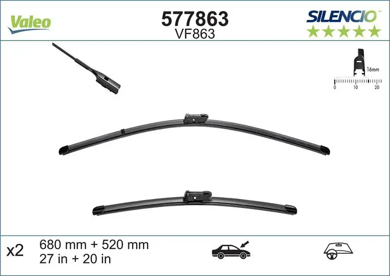 VALEO 577863 Silecek Süpürgesi (Takım)