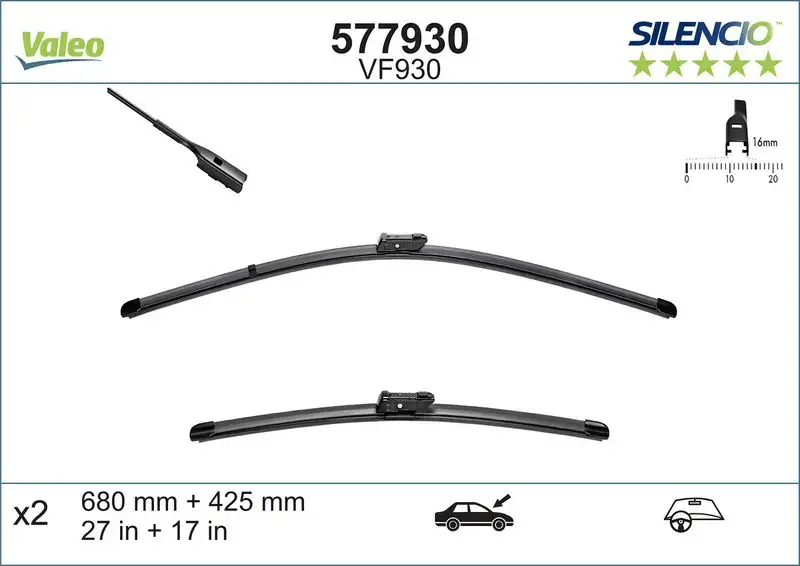 VALEO 577930 Silecek Süpürgesi (Takım)