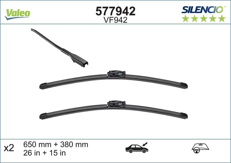 VALEO 577942 Silecek Süpürgesi (Takım) 288907630R