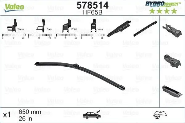 VALEO 578514 Silecek Süpürgesi (Tek)