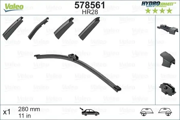 VALEO 578561 Arka Silecek Süpürgesi