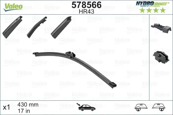 VALEO 578566 Arka Silecek Süpürgesi