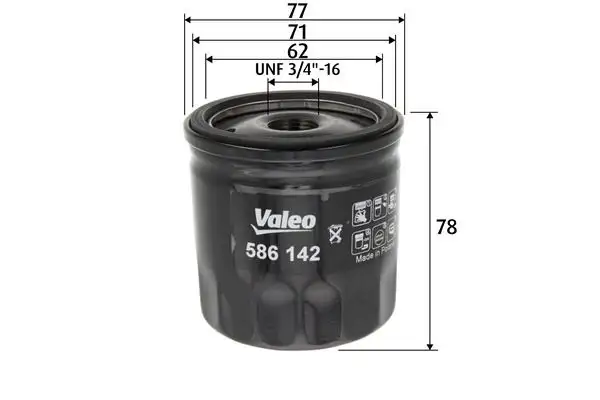 VALEO 586142 Yağ Filtresi