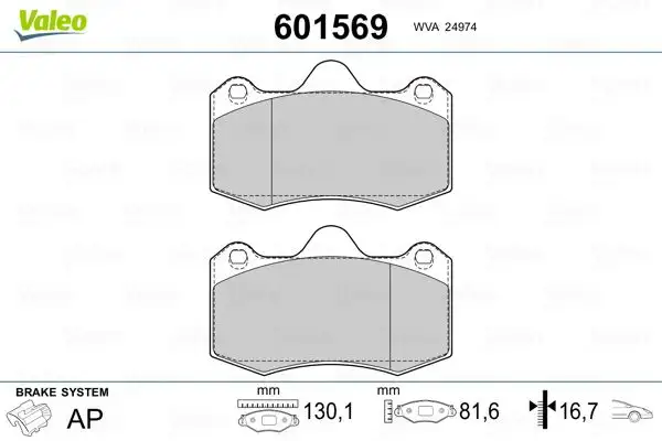 VALEO 601569 Ön Fren Balatası 6LL698151