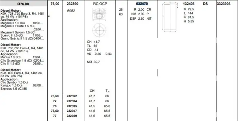 KONEKS 632470 Motor Segmanı (STD) 7701473144