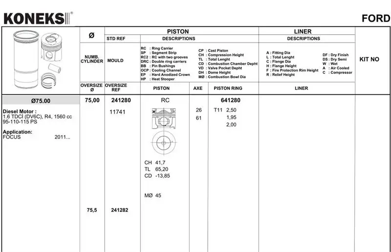 KONEKS 641280 Motor Segmanı (STD)