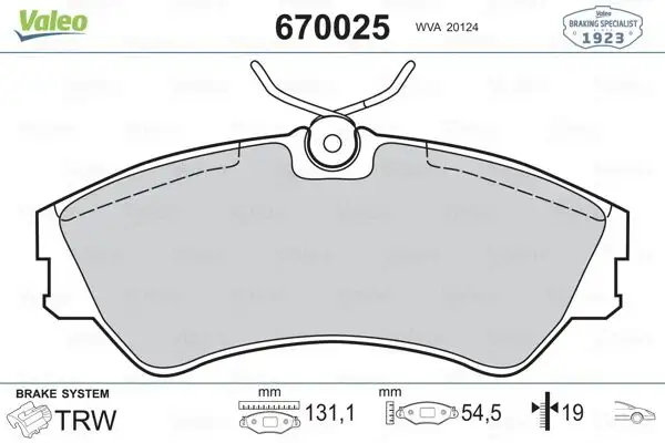 VALEO 670025 Ön Fren Balatası