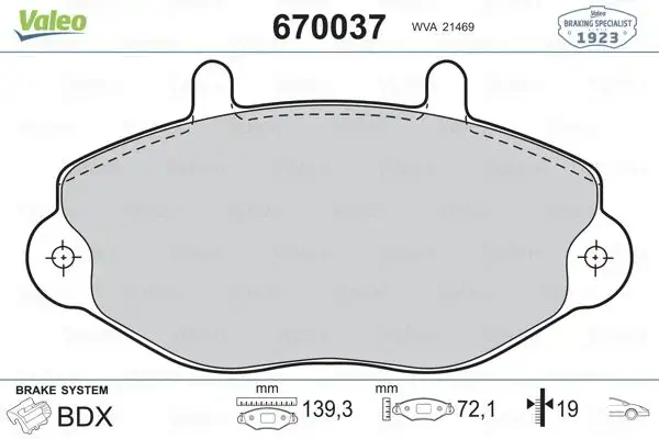VALEO 670037 Ön Fren Balatası