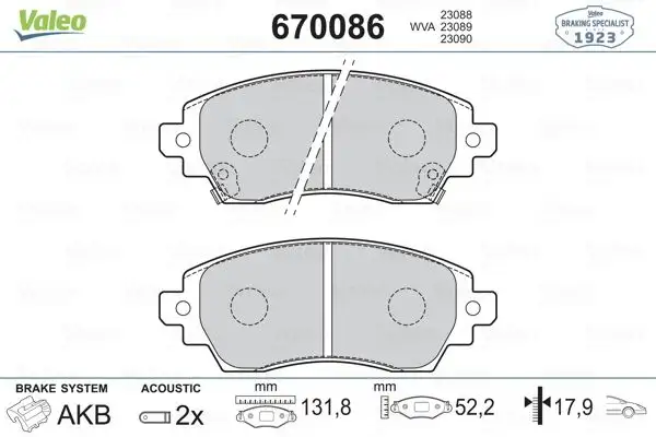 VALEO 670086 Ön Fren Balatası