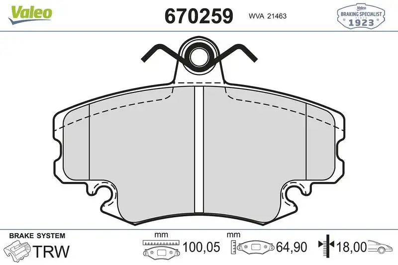 VALEO 670259 Ön Fren Balatası