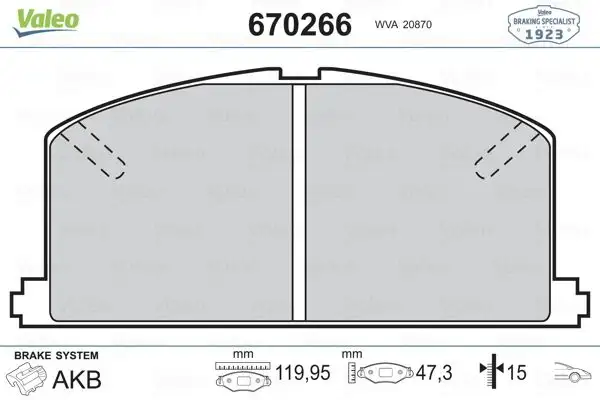 VALEO 670266 Ön Fren Balatası