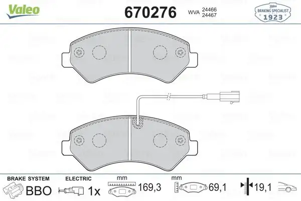 VALEO 670276 Ön Fren Balatası