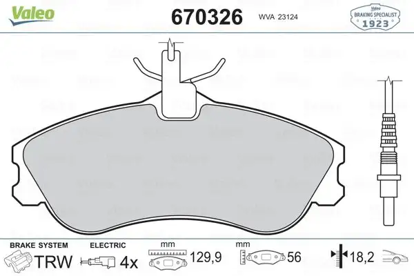 VALEO 670326 Ön Fren Balatası