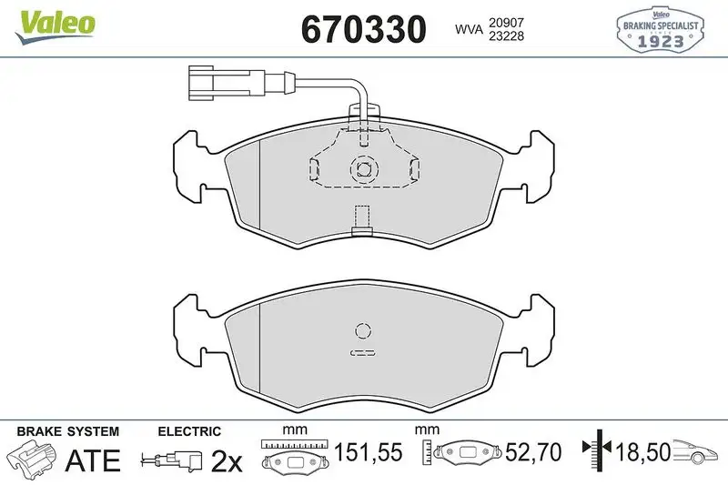 VALEO 670330 Arka Fren Balatası