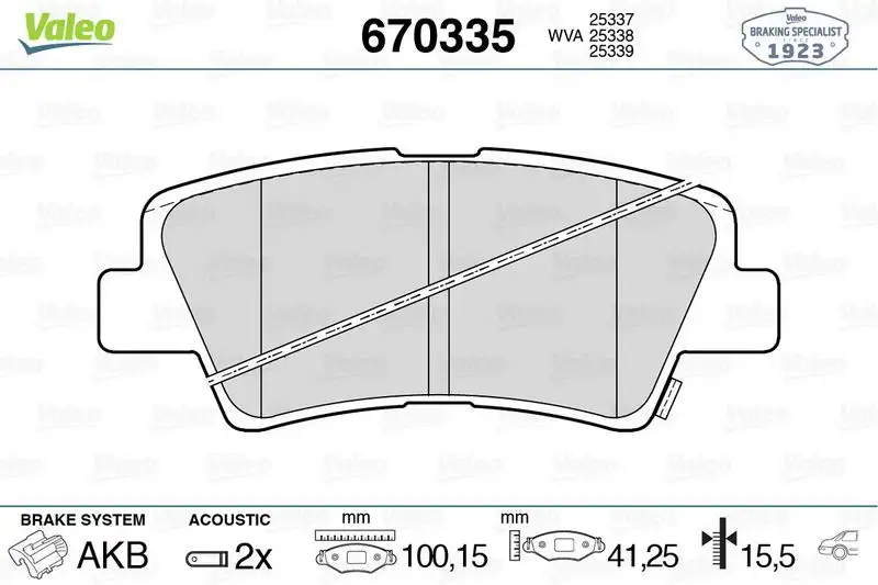 VALEO 670335 Arka Fren Balatası