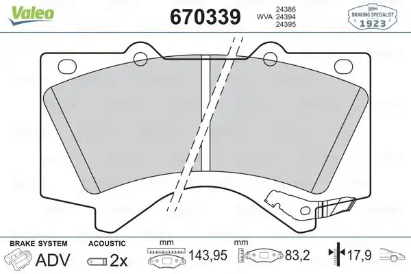 VALEO 670339 Ön Fren Balatası