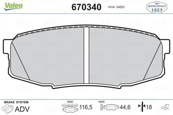 VALEO 670340 Arka Fren Balatası