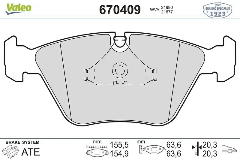VALEO 670409 Ön Fren Balatası