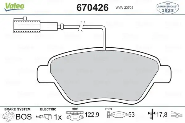 VALEO 670426 Ön Fren Balatası